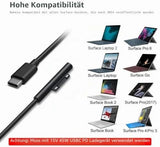 Surface Connect auf USB-C Ladekabel 1,8m – 45W Power Delivery Schnellladekabe... - Anwendung