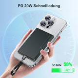 Mag-Safe Powerbank 5000mAh Ultra-Slim 7mm – 20W PD Mag-Safe Magnetische Kabel... - Lieferumfang