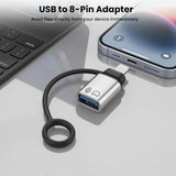 2er-Pack iOS Lightning auf USB & USB-C Adapter – OTG Audio Converter (Silber)... - Detailansicht