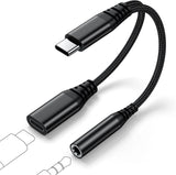 2-in-1 USB-C auf 3.5mm Klinke Adapter & Ladebuchse – Integrierter DAC-Chip fü... - Hauptbild