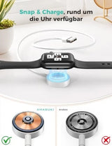 Magnetisches Ladekabel für Apple Watch Series 1–11, SE & Ultra – USB Schnelll... - Detailansicht