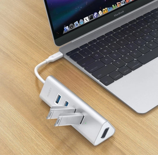 Aukey USB-C Hub auf USB 3.0 & VGA Adapter – Premium Aluminium Multiport Dock ... - Hauptbild